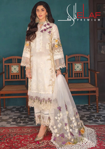 Elaf Luxury Embroidered Chikan Kari