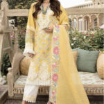 Crimson Luxury Chikankari Embroidered Lawn Suit with Heavy Embroidered Organza Dupatta & Cambric Trouser