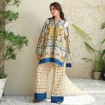 Sumaira Aurangzaib Silk Lawn Digital Printed Co Ord Set 2 Pcs Unstitched White and Multi Color