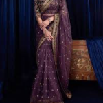 Bekhudi Luxury Net Saree - Inspired by Asim Jofa | Embroidered Silk Blouse & Zari Sequins Elegance