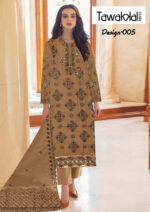 Cotton Embroidered Dress with Organza Embroidered Dupatta - 3-Piece