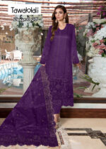 Cotton Embroidered Dress with Organza Embroidered Dupatta
