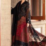 Maria B 3-Piece Unstitched Lawn Dress with Chiffon Dupatta Embroidered Embellishments