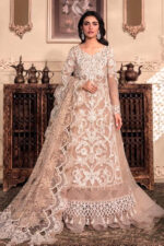 Maria B Heritage Edition Collection Pure Organza Fully Embroidered Work Unstitched Embroidered - Pink Bd-2608 - Image 2