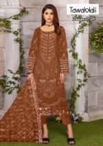 Cotton Embroidered Dress with Organza Embroidered Dupatta