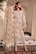 Maria B Heritage Edition Collection Pure Organza Fully Embroidered Work Unstitched Embroidered - Pink Bd-2608