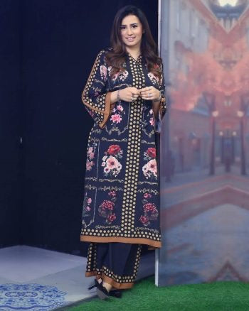 B7C8F32B-B853-4A53-8B26-D1B324E7558B.jpg Silai Pret Digital Printed Silk Lawn Co Ord Set Blue Navy - Image 1