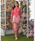 Limelight Silk Lawn Digital Printed Co-Ord Set 2-Piece Unstitched Peach Red