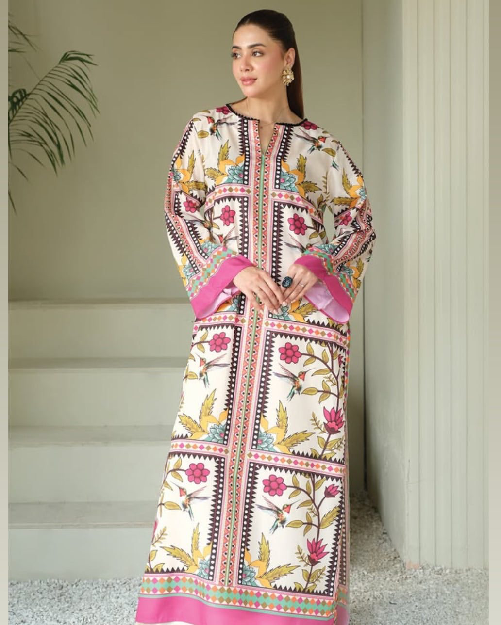 E759950B-B950-411D-9F73-8D52CAB0442D.png Digital Printed Charmeuse Silk Shirt & Trouser Set with Silk Dupatta - Luxury Loungewear & Party Wear - Unstitched - 3-Piece
