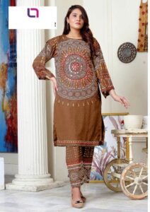Unstitched Charmeuse Silk Digital Printed Shirt & Trouser with Dupatta - 3-Piece Women’s Dress Fabric Set for Festive & Wedding Wear
