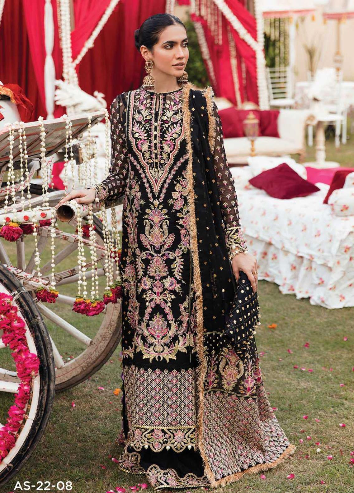 F59E1CB1-1B9C-4AB2-BAA6-5FB897F0726D.jpg Afrozeh Shehnai Wedding Formals Chiffon Suit AS-22-08 MEHRZAD - Stitched - 3-Piece - Image 1