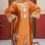 Premium Sheesha Silk Kaftan | Embroidered 3-Piece Pakistani Dress - Stitched - Image 6